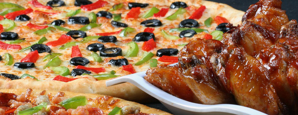 Pizza and chicken